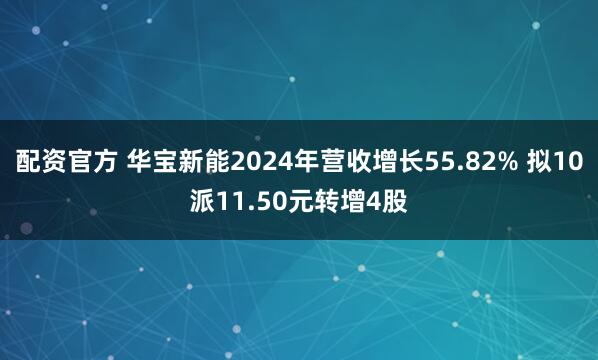 配资官方 华宝新能2024年营收增长55.82% 拟10派11.50元转增4股